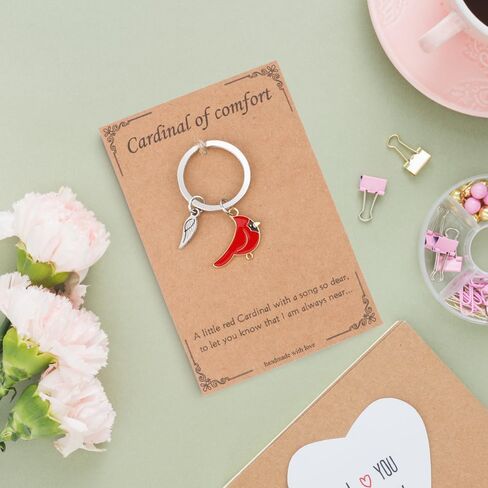 Sympathy Gifts for loss of Loved One Cardinal Keychain Key Chain Key Ring Comfort Funeral Bereavement Gifts Memorial for Loss of Loved Ones Mom Dad Miscarriage Gift Condolence Gift for Grieving Friend in Kuwait