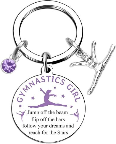 Gymnastics Gifts Inspirational Gymnastics Accessories For Girls Gifts For Gymnasts Cute Purple Gymnastics Keychain Stuff For Daughter Friends Birthday Graduation in Saudi Arabia