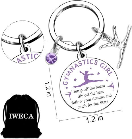 Gymnastics Gifts Inspirational Gymnastics Accessories For Girls Gifts For Gymnasts Cute Purple Gymnastics Keychain Stuff For Daughter Friends Birthday Graduation in Saudi Arabia