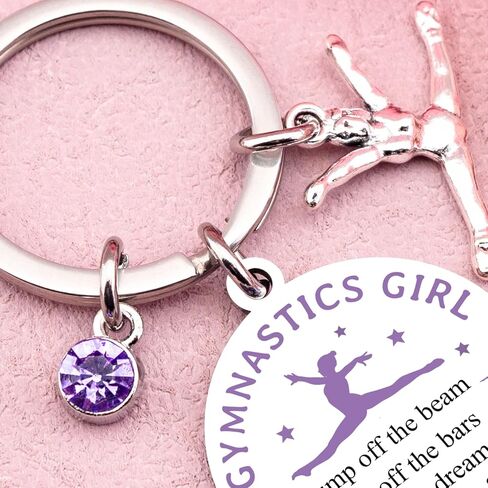 Gymnastics Gifts Inspirational Gymnastics Accessories For Girls Gifts For Gymnasts Cute Purple Gymnastics Keychain Stuff For Daughter Friends Birthday Graduation in Saudi Arabia
