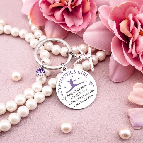 Gymnastics Gifts Inspirational Gymnastics Accessories For Girls Gifts For Gymnasts Cute Purple Gymnastics Keychain Stuff For Daughter Friends Birthday Graduation in Saudi Arabia