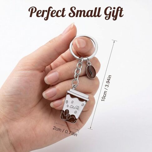 10 Pcs Metal Coffee Cup Keychain, Cute Coffee Lover Gifts for Women and Men, Espresso Bean Bag Charm Decor for Backpack Purse Car Keys in Saudi Arabia