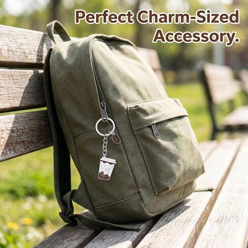 10 Pcs Metal Coffee Cup Keychain, Cute Coffee Lover Gifts for Women and Men, Espresso Bean Bag Charm Decor for Backpack Purse Car Keys in Saudi Arabia