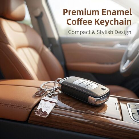10 Pcs Metal Coffee Cup Keychain, Cute Coffee Lover Gifts for Women and Men, Espresso Bean Bag Charm Decor for Backpack Purse Car Keys in Saudi Arabia