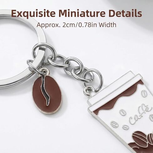 10 Pcs Metal Coffee Cup Keychain, Cute Coffee Lover Gifts for Women and Men, Espresso Bean Bag Charm Decor for Backpack Purse Car Keys in Saudi Arabia
