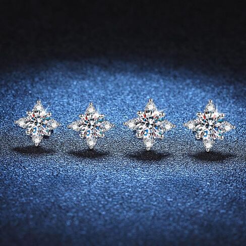 14K Gold Moissanite Stud Earrings for Women Star Shaped, D-Color VVS1 0.5 Carat/1 Carat, Chic Anniversary Surprise for Her in Saudi Arabia