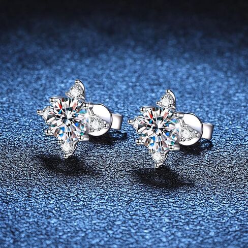14K Gold Moissanite Stud Earrings for Women Star Shaped, D-Color VVS1 0.5 Carat/1 Carat, Chic Anniversary Surprise for Her in Saudi Arabia