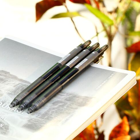 Gel Ink Rollerball Pens 0.4mm Fine Point Smooth Writing, Clear Black Barrels,Black Ink,Pack of 8 in Saudi Arabia