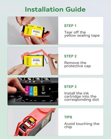 910XL Ink Cartridges Replacement for HP 910XL Ink Cartridges Combo Pack for HP OfficeJet Pro 8010 8010e 8015 8015e 8022e 8020e 8025e 8028e 8035e Series Printer | Black Cyan Magenta Yellow in Kuwait