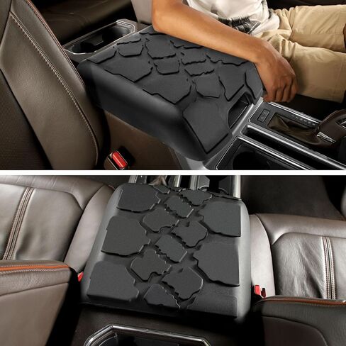 غطاء مسند ذراع وحدة التحكم المركزية من CheroCar متوافق مع 2015-2020 Ford F150 وسادة مطاطية غطاء حماية لوحدة التحكم الوسطى مقاوم للماء للذراع مسند صندوق وسادة غطاء وسادة الملحقات الداخلية in Saudi Arabia