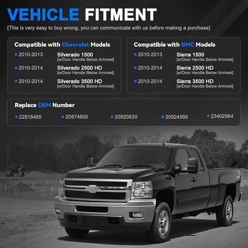 22818465 Front Left Driver Side Armrest Repair Kit Fit for 2010 2011 2012 2013 2014 Chevy Silverado/GMC Sierra 1500 2500HD 3500HD, Door Panel with Metal Reinforcement Brackets in Kuwait