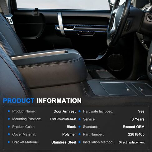 22818465 Front Left Driver Side Armrest Repair Kit Fit for 2010 2011 2012 2013 2014 Chevy Silverado/GMC Sierra 1500 2500HD 3500HD, Door Panel with Metal Reinforcement Brackets in Kuwait