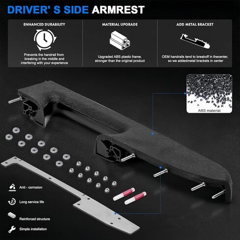 22818465 Front Left Driver Side Armrest Repair Kit Fit for 2010 2011 2012 2013 2014 Chevy Silverado/GMC Sierra 1500 2500HD 3500HD, Door Panel with Metal Reinforcement Brackets in Kuwait