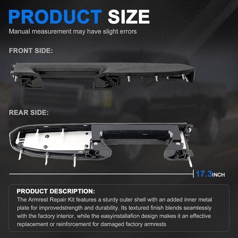 22818465 Front Left Driver Side Armrest Repair Kit Fit for 2010 2011 2012 2013 2014 Chevy Silverado/GMC Sierra 1500 2500HD 3500HD, Door Panel with Metal Reinforcement Brackets in Kuwait