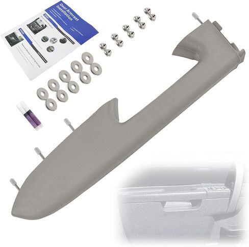 Front Left Driver Side Black Door Panel Armrest Repair Kit with Door Release Handle Below Armrest (17 Inch) 22818465 for 2010-2014 Chevy Silverado/GMC Sierra 1500 2500HD 3500HD in Kuwait
