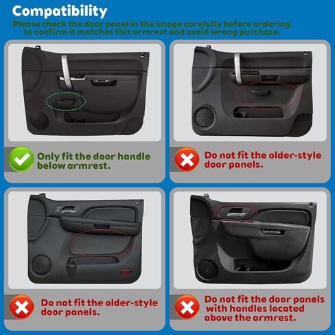 Front Left Driver Side Black Door Panel Armrest Repair Kit with Door Release Handle Below Armrest (17 Inch) 22818465 for 2010-2014 Chevy Silverado/GMC Sierra 1500 2500HD 3500HD in Saudi Arabia