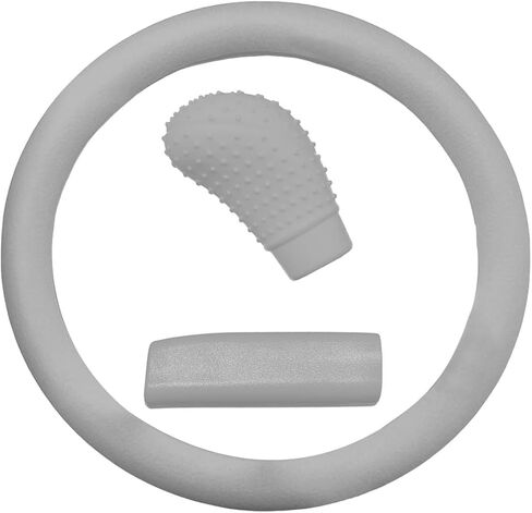 3PCS Car Steering Wheel Cover Set, Soft Silicone Auto Steering Wheel & Gear Shift & Handbrake Cover Protector, Anti-Slip Vehicle Decoration Accessories for Men Women (Yellow) in Saudi Arabia