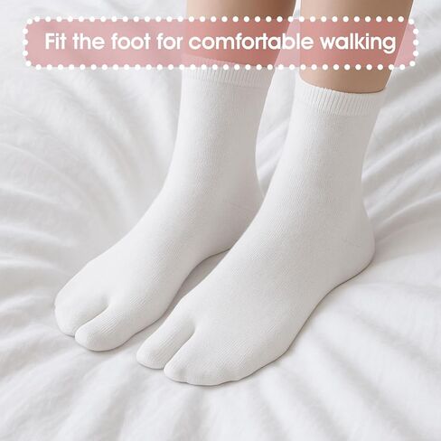 6 Pairs Japan Tabi Socks for Flip Flop, Japanese Elastic Cotton Split Toe Socks Japanese Toes Separated Sock for Women Men Geta Samurai in Saudi Arabia
