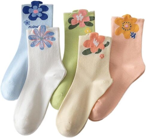 Cute Cotton Socks for Women - Novelty Design Athletic & Daily Wear Breathable Comfort Socks in Kuwait
