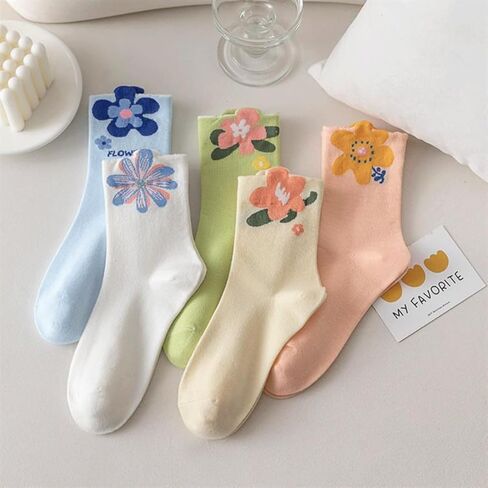 Cute Cotton Socks for Women - Novelty Design Athletic & Daily Wear Breathable Comfort Socks in Kuwait