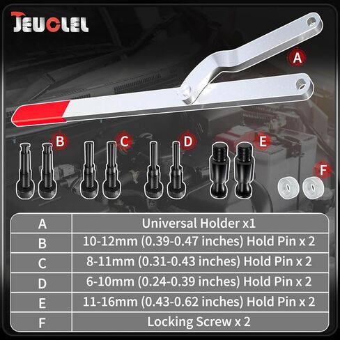 11PCS Universal Camshaft Pulley Wrench & Fan Clutch Removal Holder Set with Interchangeable Pins, Cam Sprocket Holding Tool Kit, Adjustable Jaw Spread Holder Alignment Repair Tool Set in Saudi Arabia