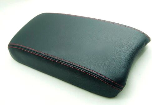 Console Armrest Synthetic Leather Cover Black, Red Stitch Compatible with Honda Civic 06-11 in Kuwait