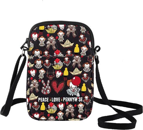 LEVLO Clowns Crossbody Bag Movie Fans Gift Peace Love Clowns Movie Shoulder Bag Horror Movie Merchandise in Saudi Arabia