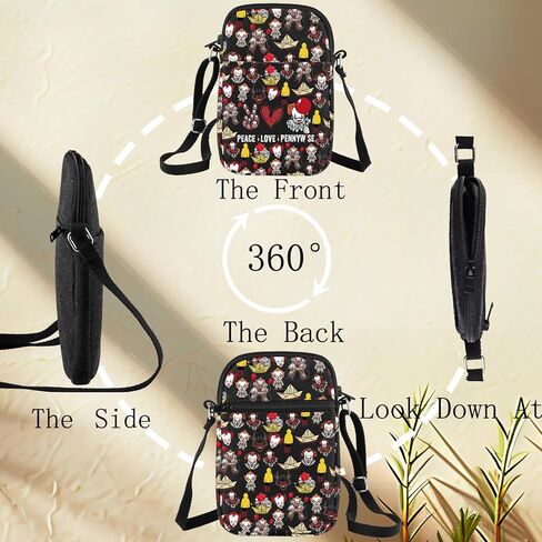 LEVLO Clowns Crossbody Bag Movie Fans Gift Peace Love Clowns Movie Shoulder Bag Horror Movie Merchandise in Saudi Arabia