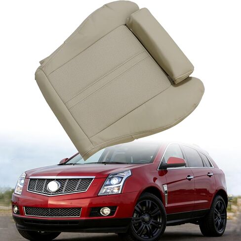 Mythoria Front Driver Side Bottom Replacement Perforated Leather Seat Cover Tan Compatible with Cadillac SRX 2010 2011 2012 2013 2014 2015 2016 in Kuwait