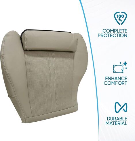 Mythoria Front Driver Side Bottom Replacement Perforated Leather Seat Cover Tan Compatible with Cadillac SRX 2010 2011 2012 2013 2014 2015 2016 in Kuwait