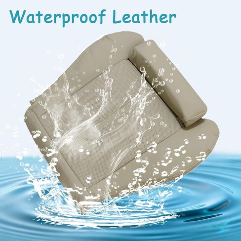 Mythoria Front Driver Side Bottom Replacement Perforated Leather Seat Cover Tan Compatible with Cadillac SRX 2010 2011 2012 2013 2014 2015 2016 in Kuwait