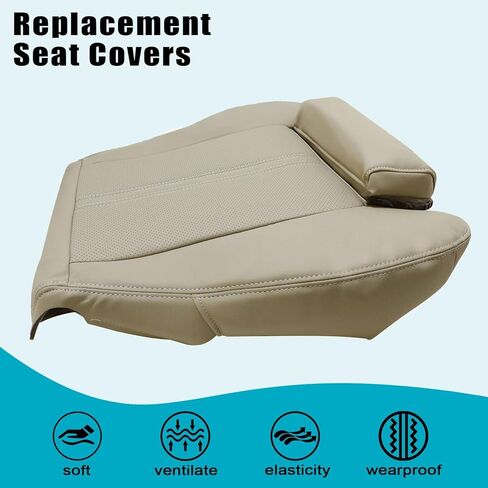 Mythoria Front Driver Side Bottom Replacement Perforated Leather Seat Cover Tan Compatible with Cadillac SRX 2010 2011 2012 2013 2014 2015 2016 in Kuwait