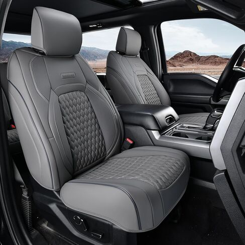 Coverado Tundra Seat Covers Full Set, Leatherette Seat Covers Fit for Toyota Tundra 2007-2013 2022 2023 Waterproof Car Seat Cover Seat Protector Cushion for Car Truck Accessories(Gray) in Saudi Arabia