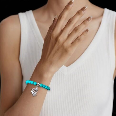 سوار الطاووس للنساء - مجوهرات فيروزية مع بطاقة رسالة، هدايا ملهمة لمحبي الطاووس in Kuwait