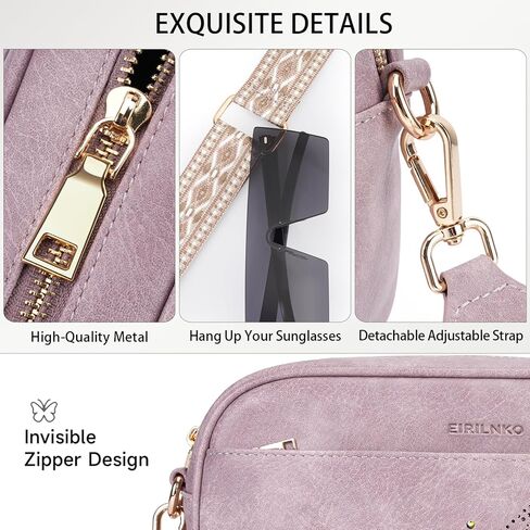 Small Crossbody Purses for Women, Trendy Vegan Leather Crossbody Bag Butterfly Design with Wide Strap | Causal, Lightweight, Guitar Strap, Gift for women in Saudi Arabia