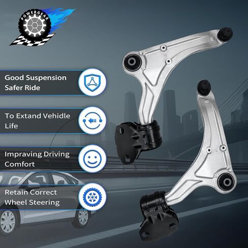أذرع التحكم POWERGEAR، 12 قطعة من ذراع التحكم الأمامي السفلي مع وصلة كروية أمامية وخلفية وقضيب ربط وقضيب ربط ومجموعة توجيه تعليق متوافقة مع 2013-2020 Ford Fusion و2013-2020 Lincoln MKZ in Kuwait