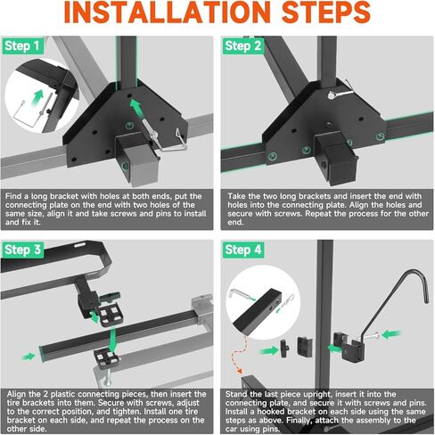 حامل منصة دراجتين - حامل دراجة بمنصة قابلة للإمالة، يدعم ما يصل إلى 150 رطلاً، يناسب الإطارات السميكة مقاس 5 بوصات، متوافق مع السيارات وسيارات الدفع الرباعي والشاحنات - يتضمن أشرطة السقاطة in Kuwait