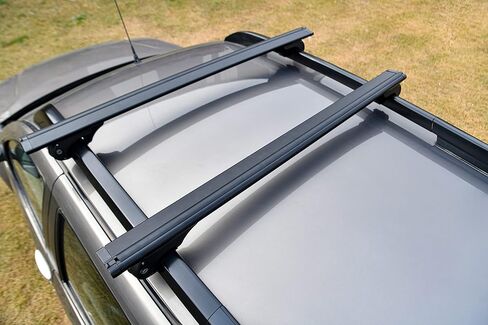 رفوف سقف ذات قضبان متقاطعة من الألومنيوم الديناميكي المتوافقة مع القضبان الجانبية للسقف المرتفع (عبوتان) | قدرة الوزن 180 رطلا. | يأتي مع 4 مفاتيح| (60 بوصة) in Kuwait