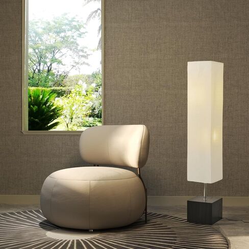 PureBalance Modern Floor Lamp with Solid Wood Base, 65 Inches Tall, Full Dimmable LED, Black and White in Saudi Arabia