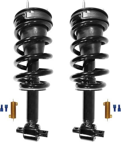 Air Ride Suspension to Front Complete Struts & Rear Shocks & Coil Springs Conversion Kit Compatible with 2007-2014 GMC Yukon XL 1500 in Kuwait
