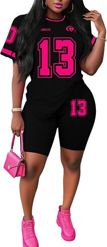 Ulovmi Two Piece Set For Women Summer Sweatsuits Short Workout Jogger Sets Matching Tracksuit in Saudi Arabia