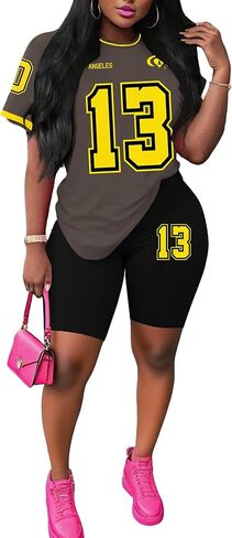 Ulovmi Two Piece Set For Women Summer Sweatsuits Short Workout Jogger Sets Matching Tracksuit in Saudi Arabia