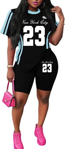 Ulovmi Two Piece Set For Women Summer Sweatsuits Short Workout Jogger Sets Matching Tracksuit in Saudi Arabia