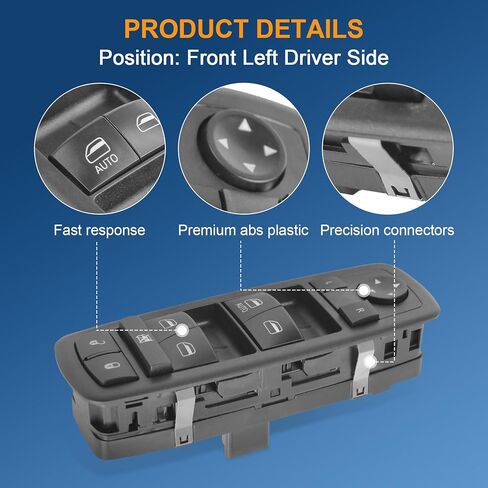 Master Power Window Switch Left Driver Side Replacement for Dodge Journey 2009-2010 Nitro 2008-2012 Replacement for Jeep Liberty 2008-2012 Replace 4602632AG, 4602632AH, 4602632AF in Saudi Arabia