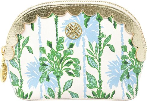 حقيبة بسحاب من الجلد النباتي من ليلي بوليتزر مع حافة صدفية، حافظة أقلام لطيفة للبالغين، حقيبة أدوات الزينة للسفر، حقيبة صغيرة للإمدادات، المكياج أو أدوات الزينة (Swayin in the Breeze) in Kuwait