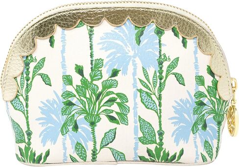 حقيبة بسحاب من الجلد النباتي من ليلي بوليتزر مع حافة صدفية، حافظة أقلام لطيفة للبالغين، حقيبة أدوات الزينة للسفر، حقيبة صغيرة للإمدادات، المكياج أو أدوات الزينة (Swayin in the Breeze) in Kuwait