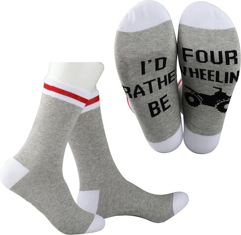 PWHAOO Four Wheeler Gift Socks - I'd Rather Be Four Wheeling - TV Quad ATV Riding Gift in Saudi Arabia