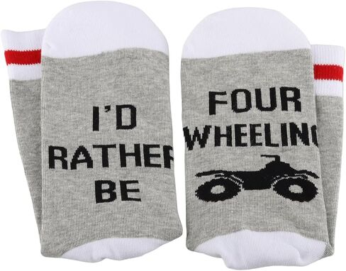 PWHAOO Four Wheeler Gift Socks - I'd Rather Be Four Wheeling - TV Quad ATV Riding Gift in Saudi Arabia