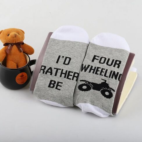 PWHAOO Four Wheeler Gift Socks - I'd Rather Be Four Wheeling - TV Quad ATV Riding Gift in Saudi Arabia
