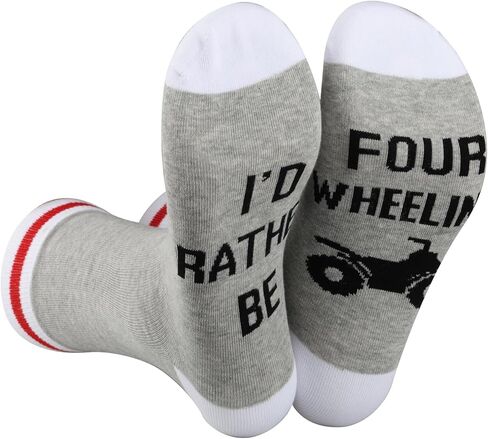 PWHAOO Four Wheeler Gift Socks - I'd Rather Be Four Wheeling - TV Quad ATV Riding Gift in Saudi Arabia